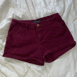 Maroon shorts with pockets
